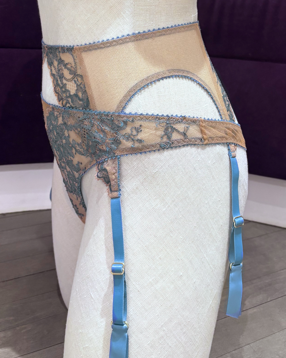 Journelle Chloe Suspender Belt in blue