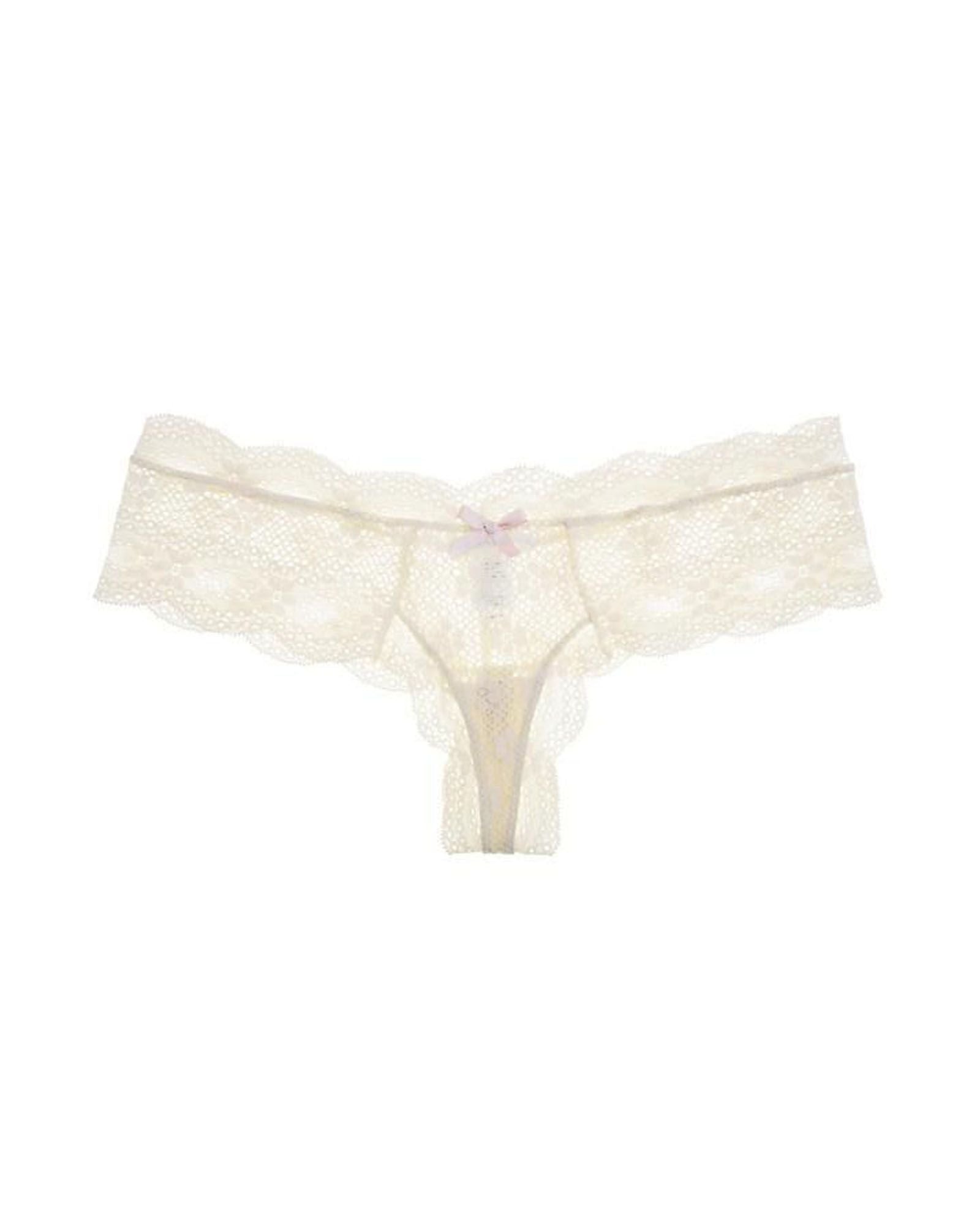 Eberjey India Lace Low-Rise Boythong in white