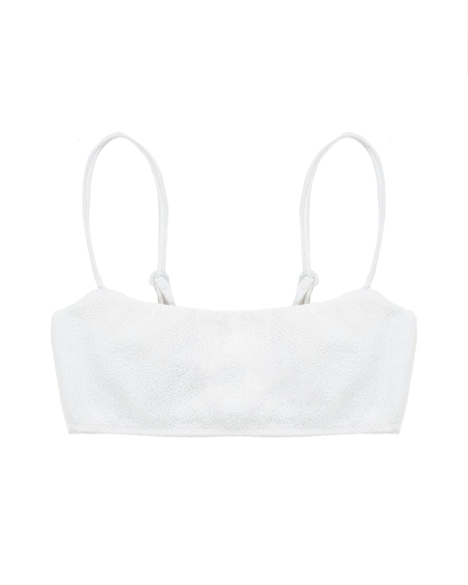 Else Boucle U/W Square Neck Bikini Top in white