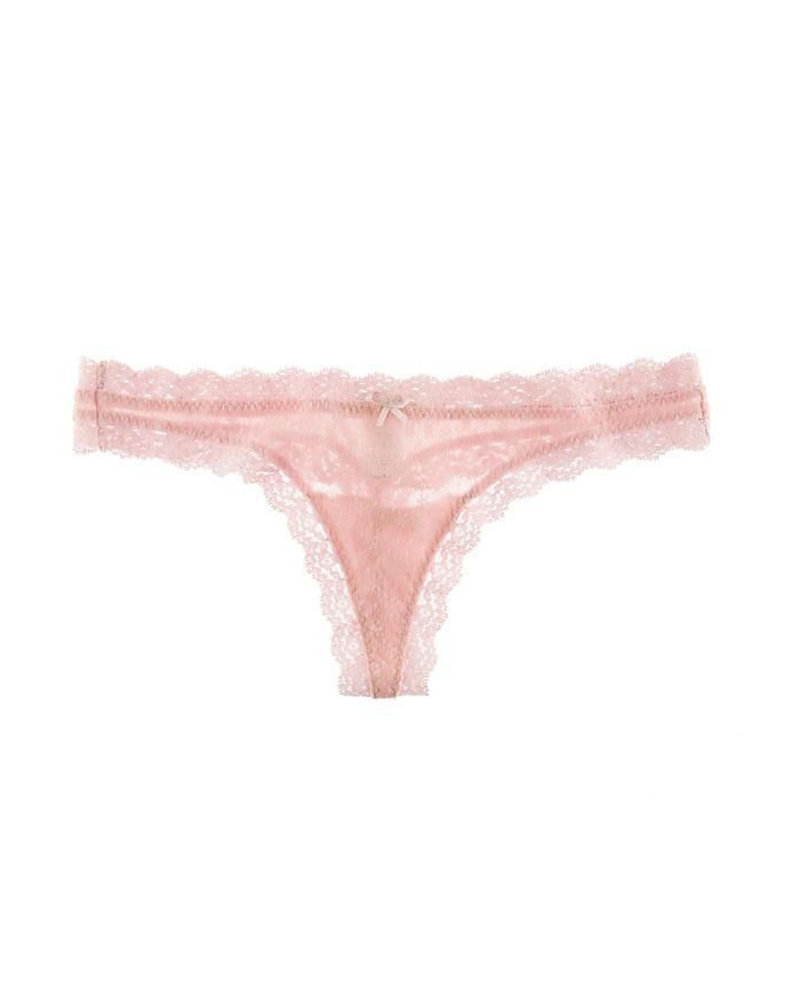Eberjey Delirious Lace Low-Rise Thong in pink