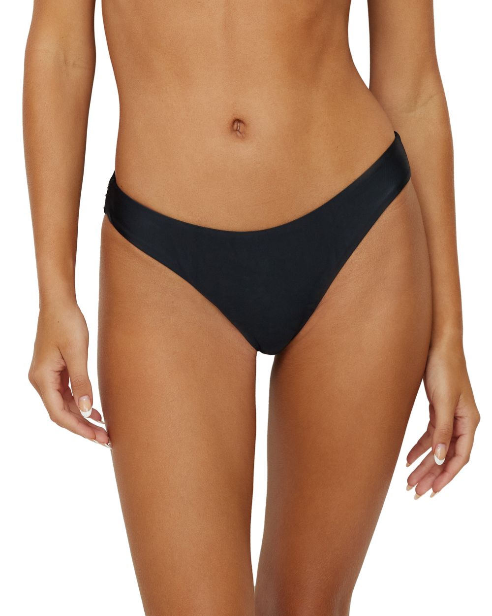 PilyQ Ruched Back Swim Bikini in black