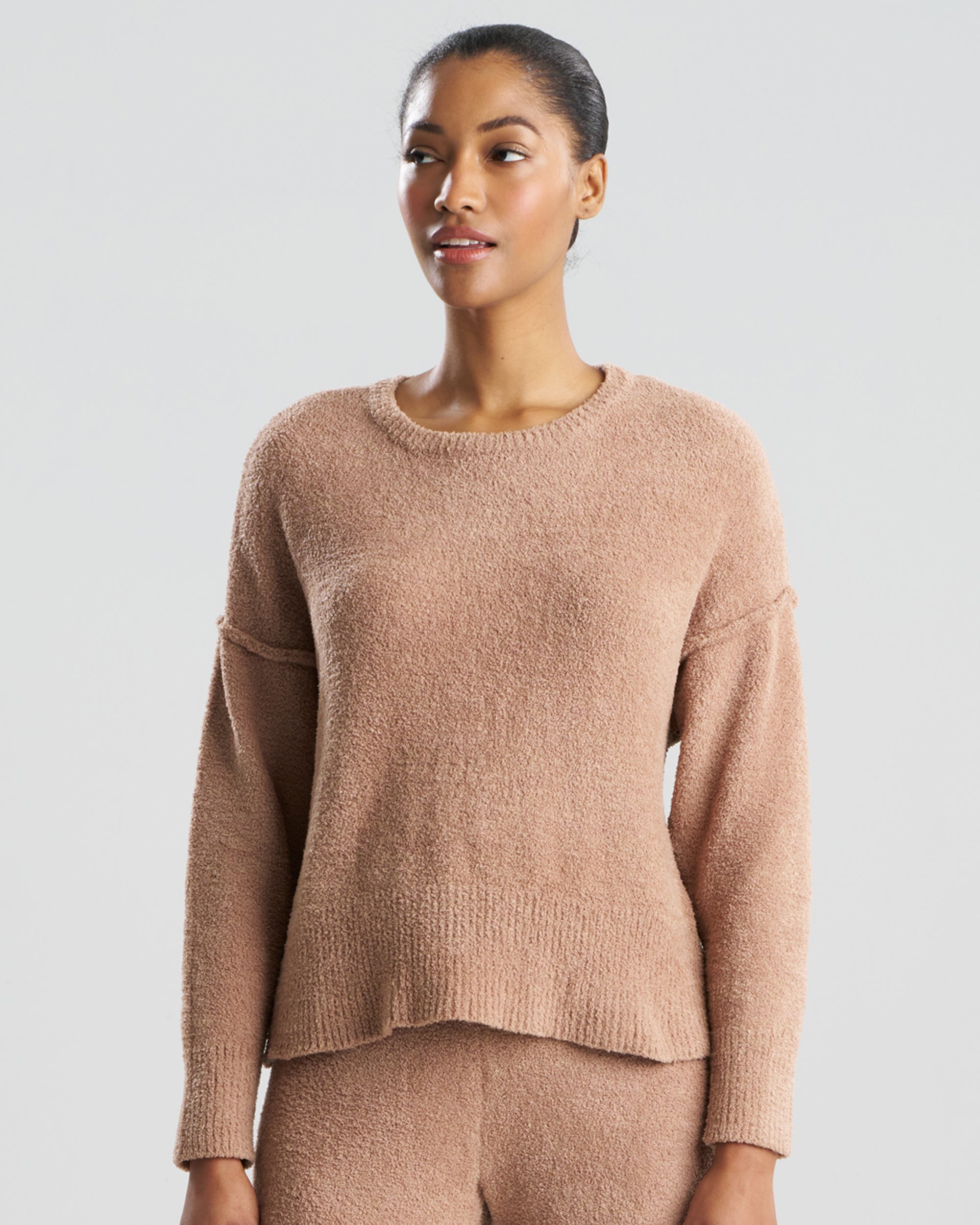 Natori Cozy Luxe Longsleeve Top in brown