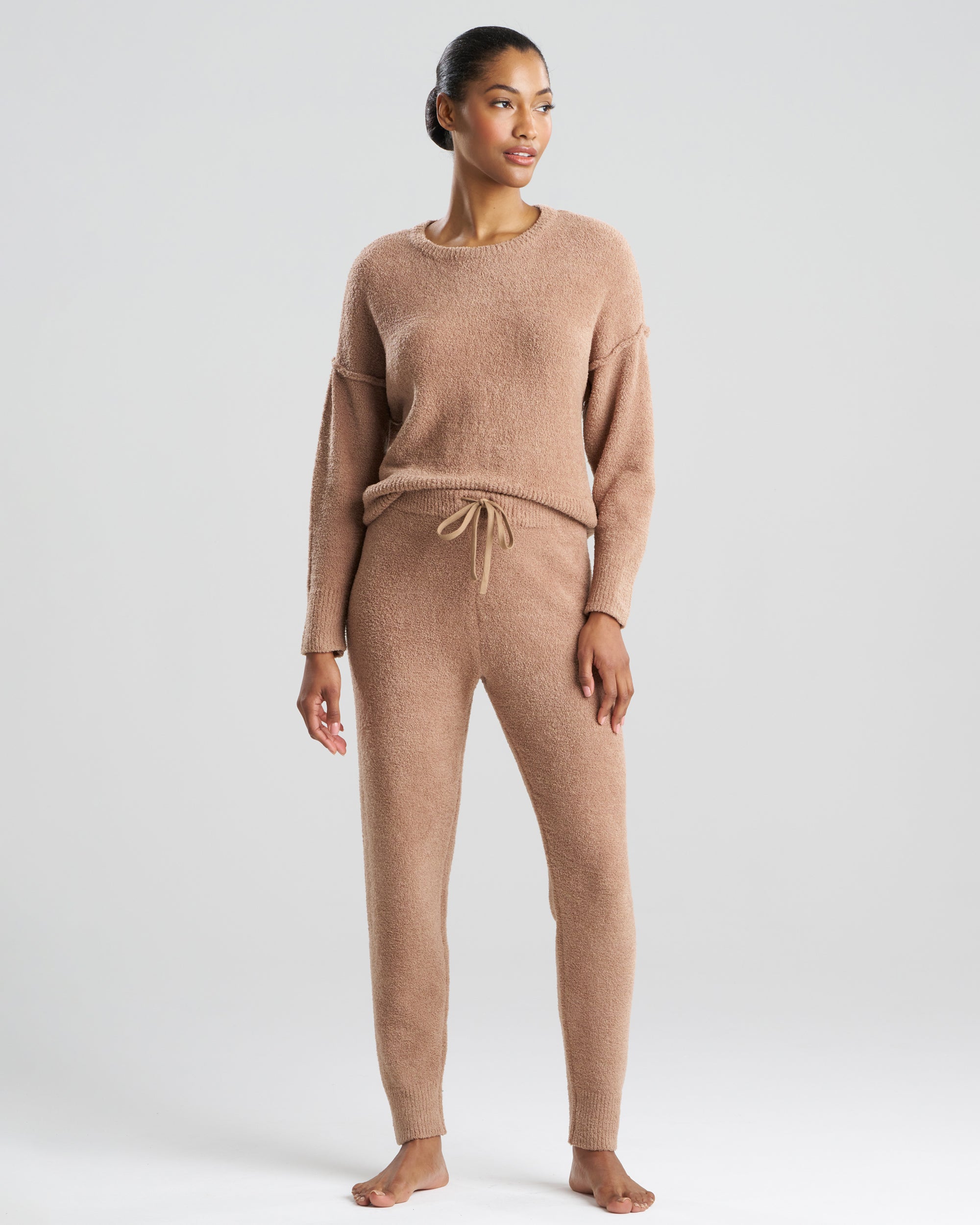 Natori Cozy Luxe Longsleeve Top in brown