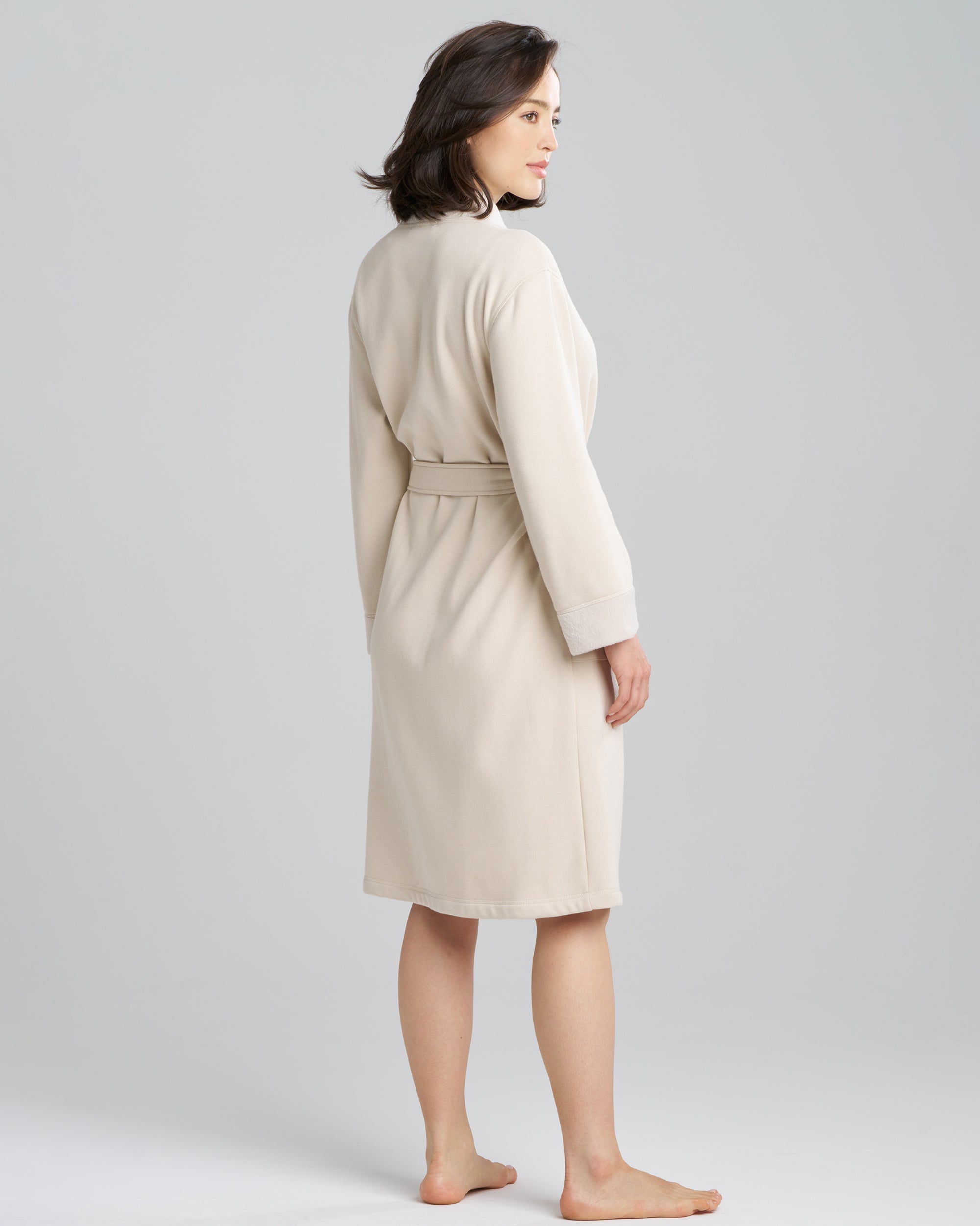 Natori Cozy Knit Robe in white
