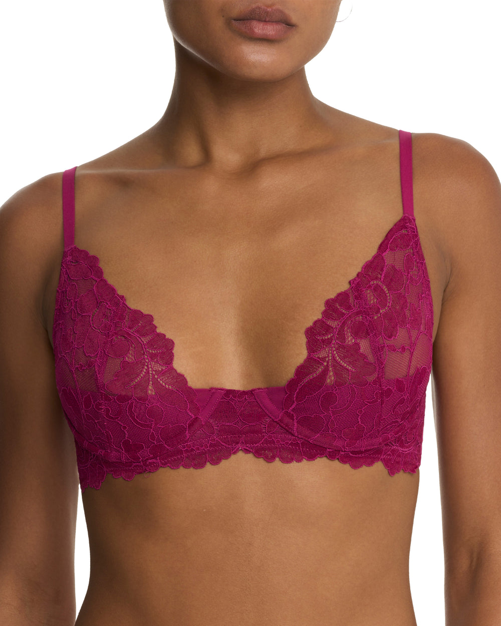 Natori Peony Unlined Underwire Bra in red