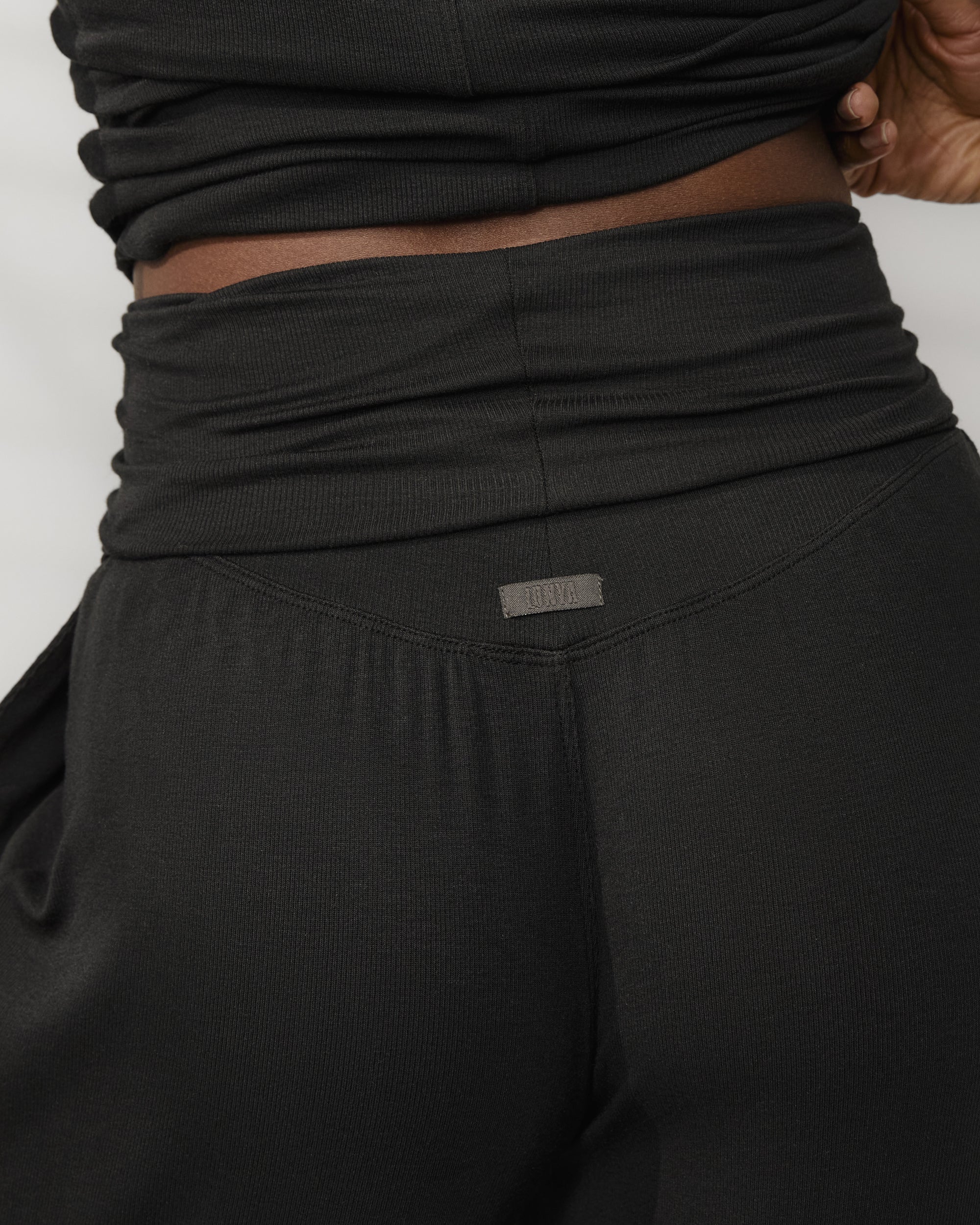 Lunya Soft Modal Foldover pant in black