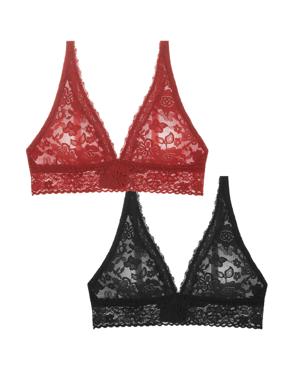 Journelle Lace Plunge Bralette 2 Pack in black