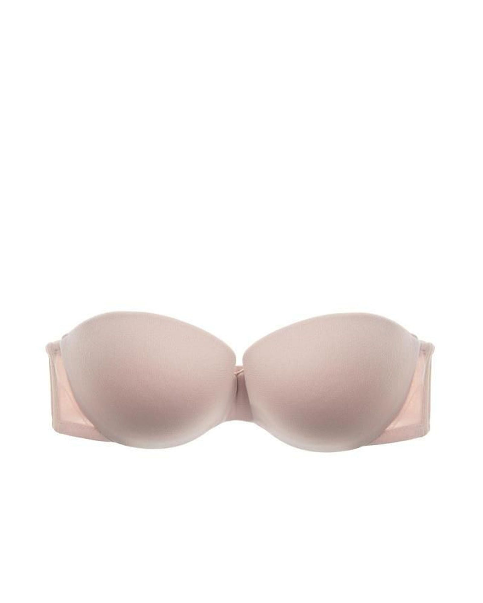 OnGossamer Mesh Push-Up Strapless Bra in beige