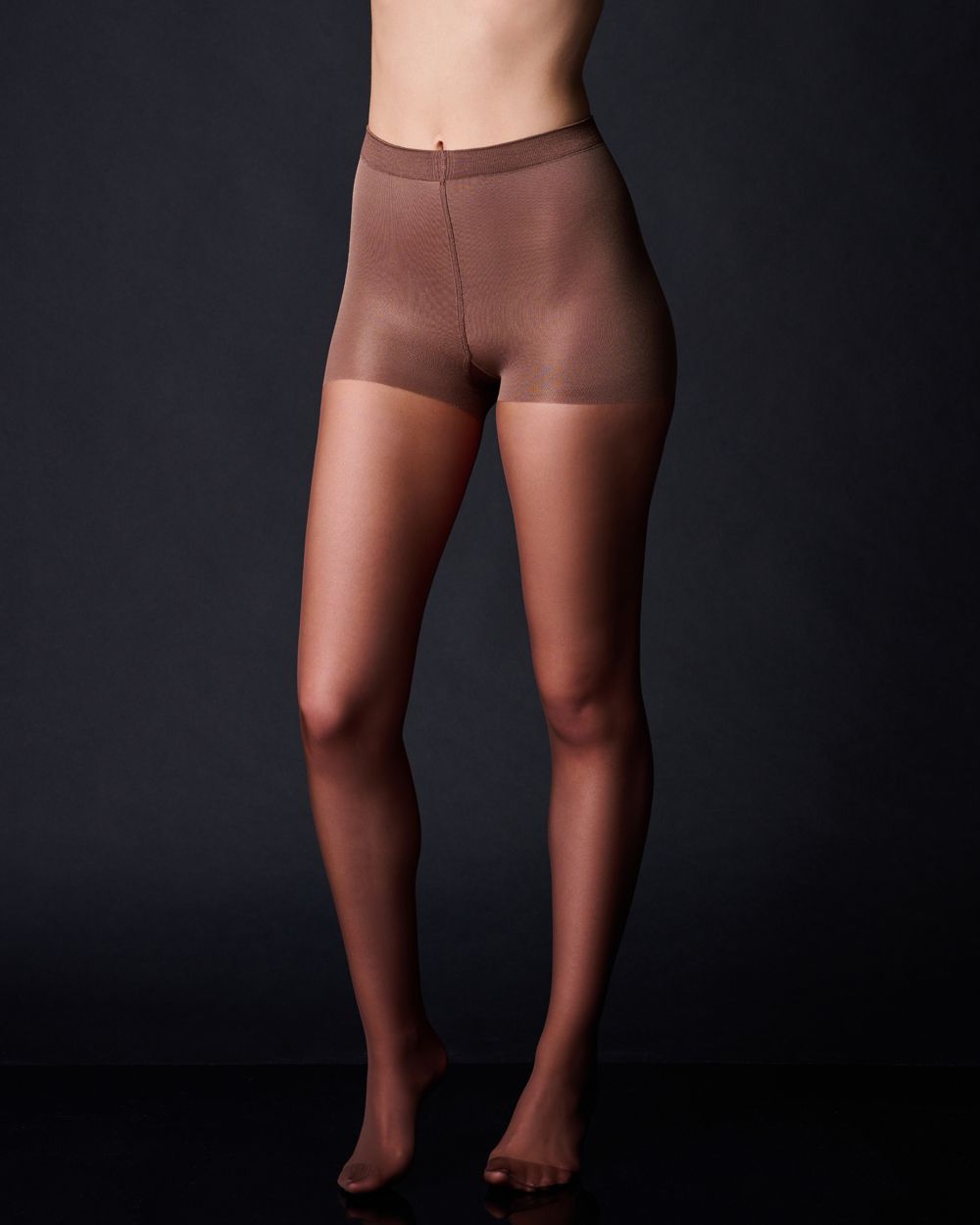 Wolford Individual 10 Soft Control Top Tights in brown