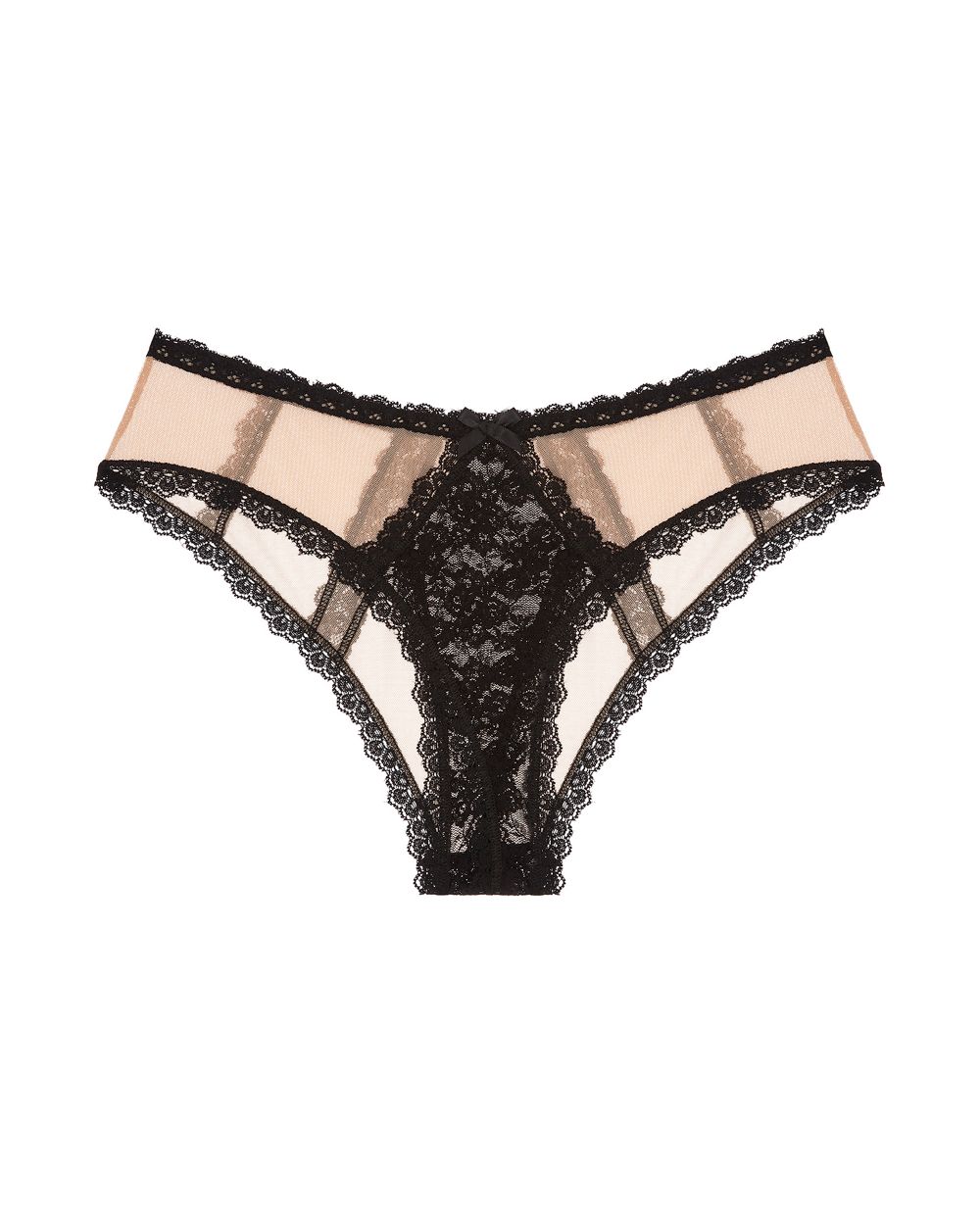 Hanky Panky Racy Nude Illusion Crotchless Bikini in beige