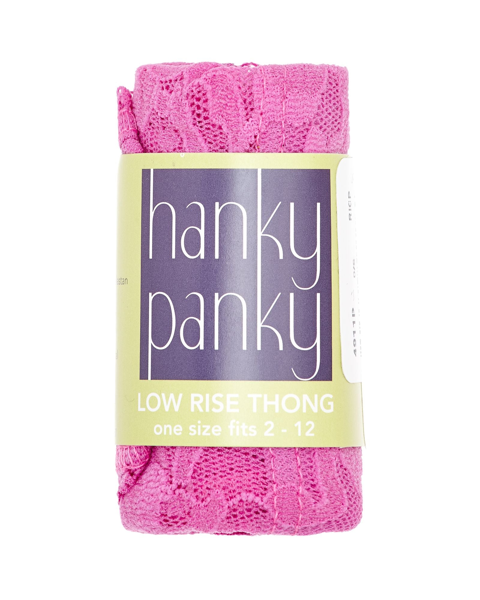 Hanky Panky Signature Lace Low-Rise Thong (Rolled) in pink