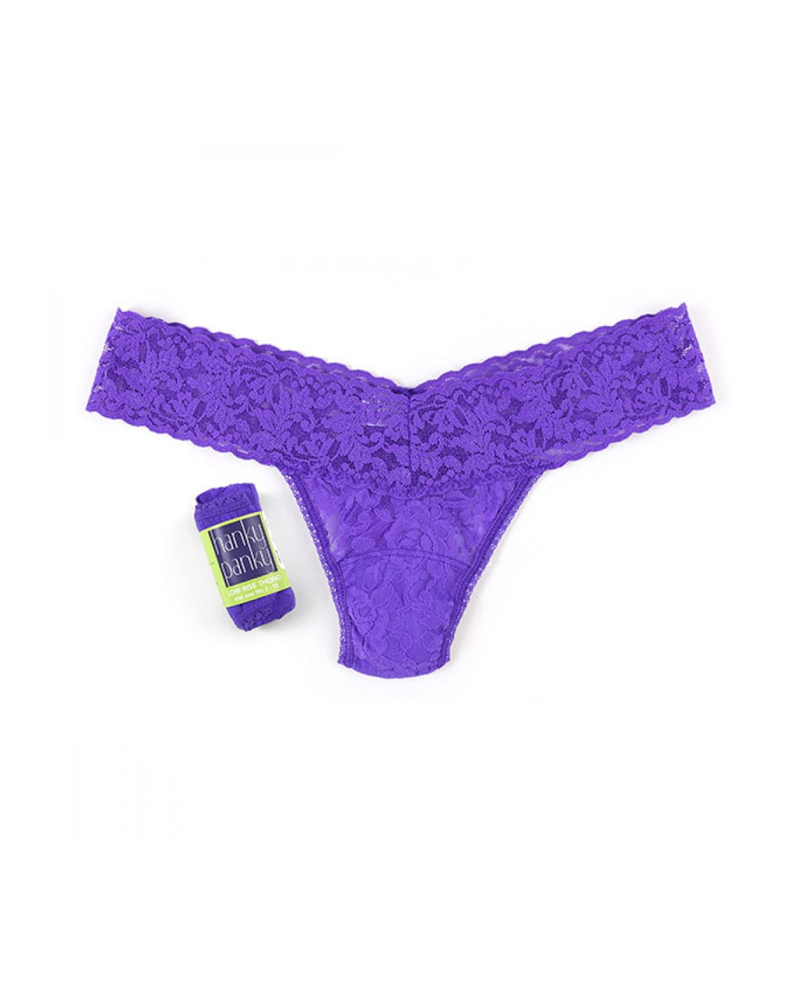 Hanky Panky Signature Lace Low-Rise Thong (Rolled) in purple
