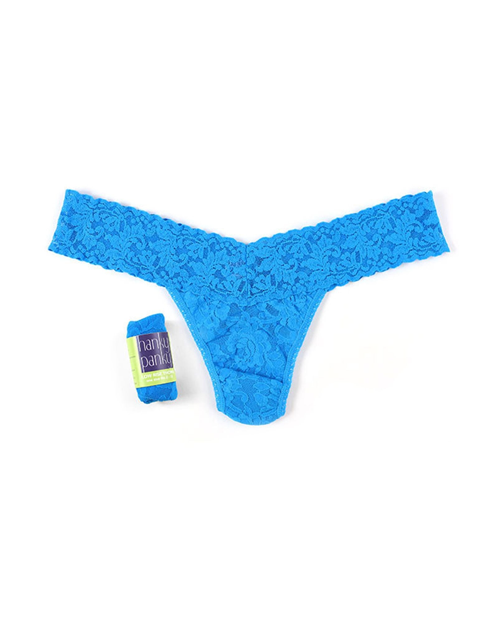 Hanky Panky Signature Lace Low-Rise Thong (Rolled) in blue