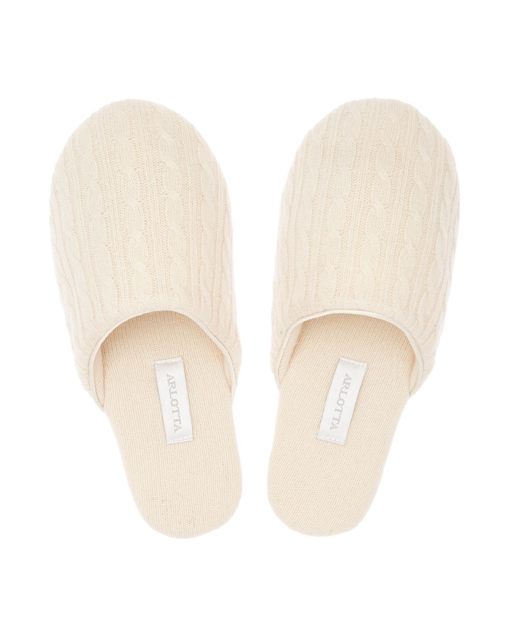 Arlotta Cashmere Baby Cable Slide in white