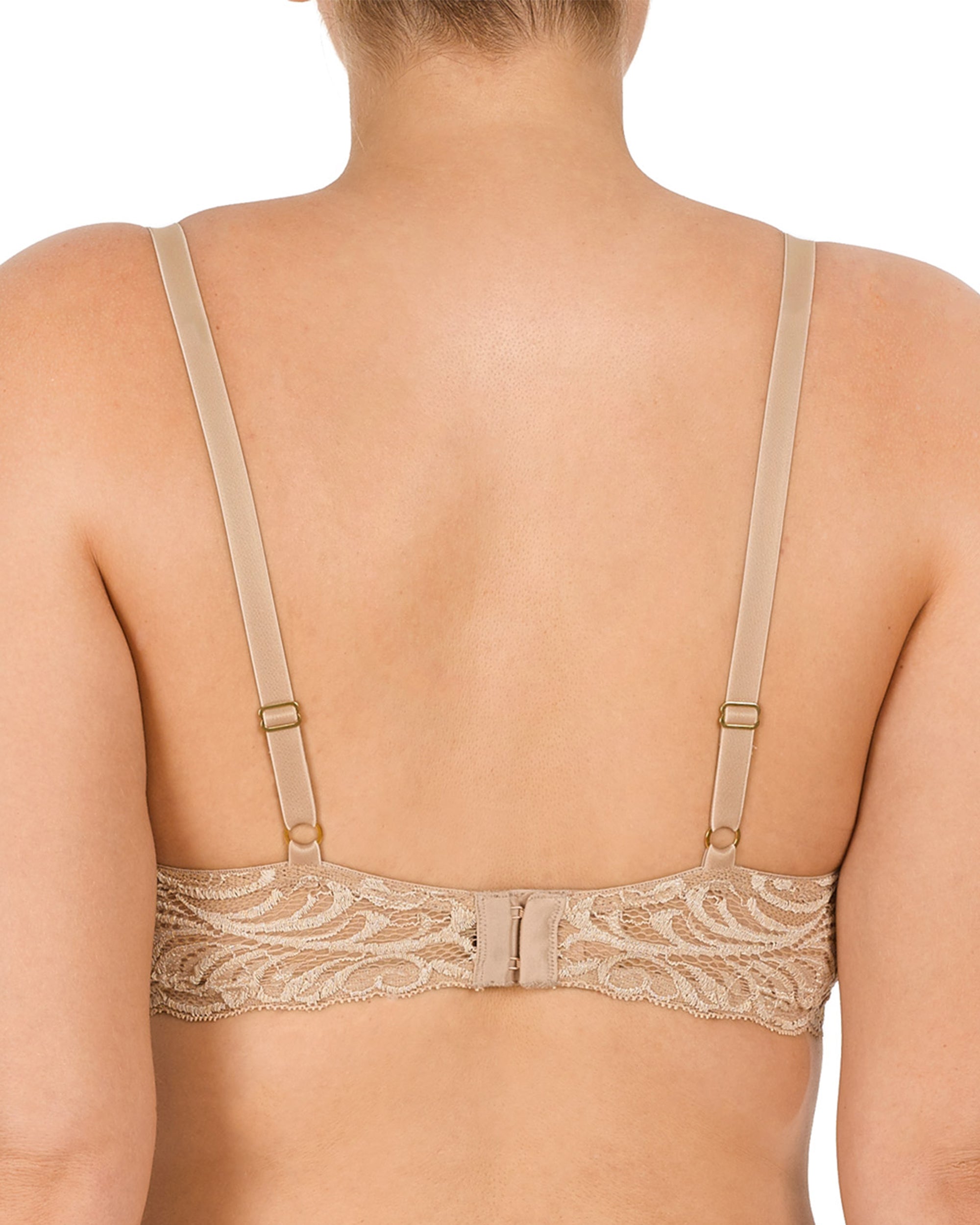 Natori Feathers Contour Plunge Bra in beige