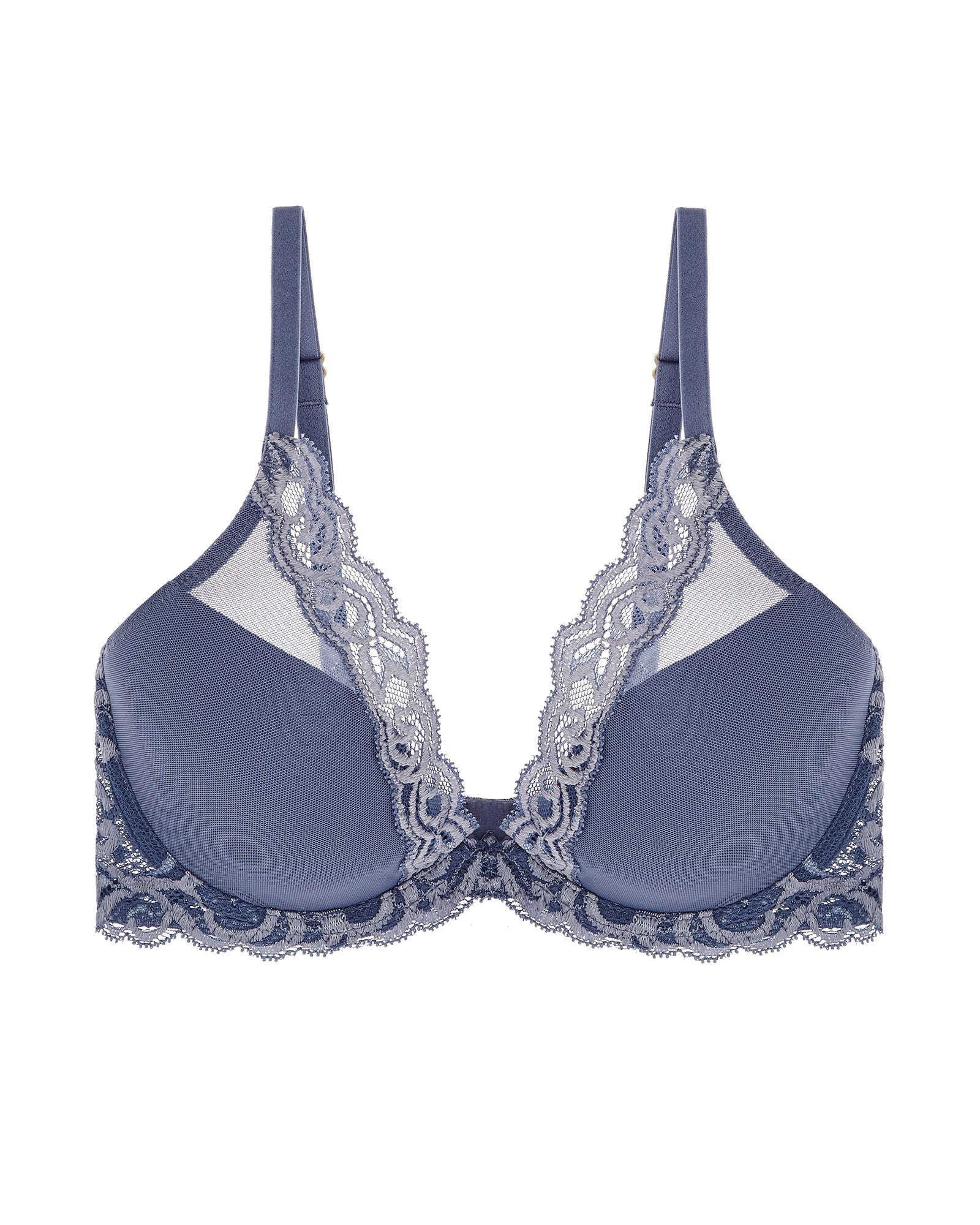 Natori Feathers Contour Plunge Bra in blue