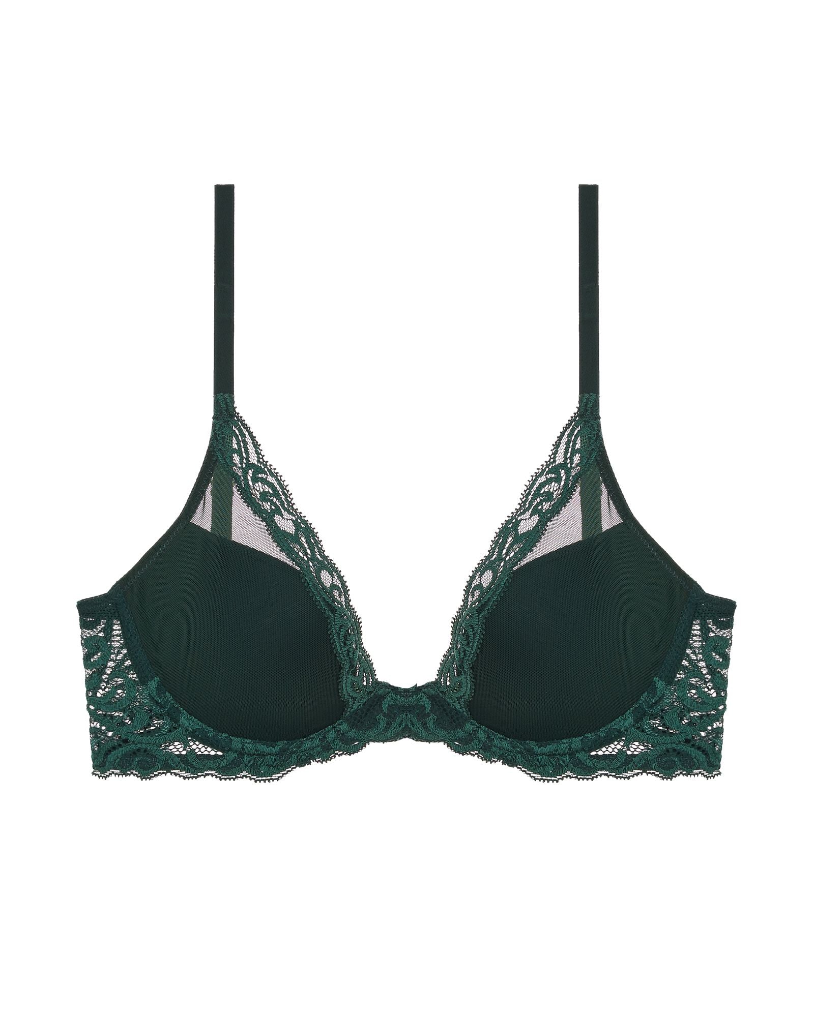 Natori Feathers Contour Plunge Bra in green