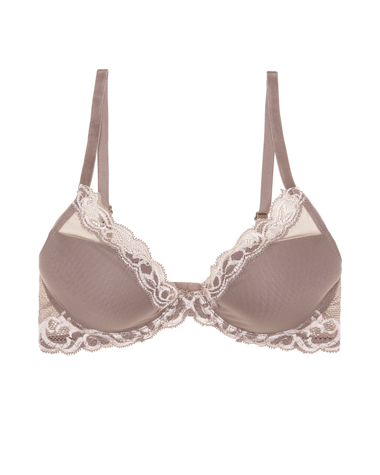 Natori Feathers Contour Plunge Bra in gray
