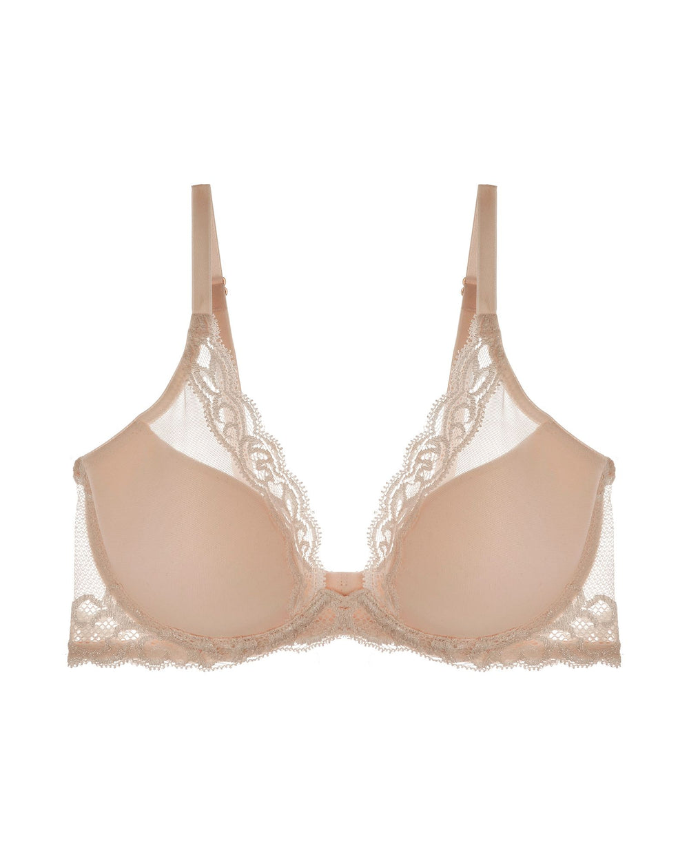 Natori Feathers Contour Plunge Bra in beige