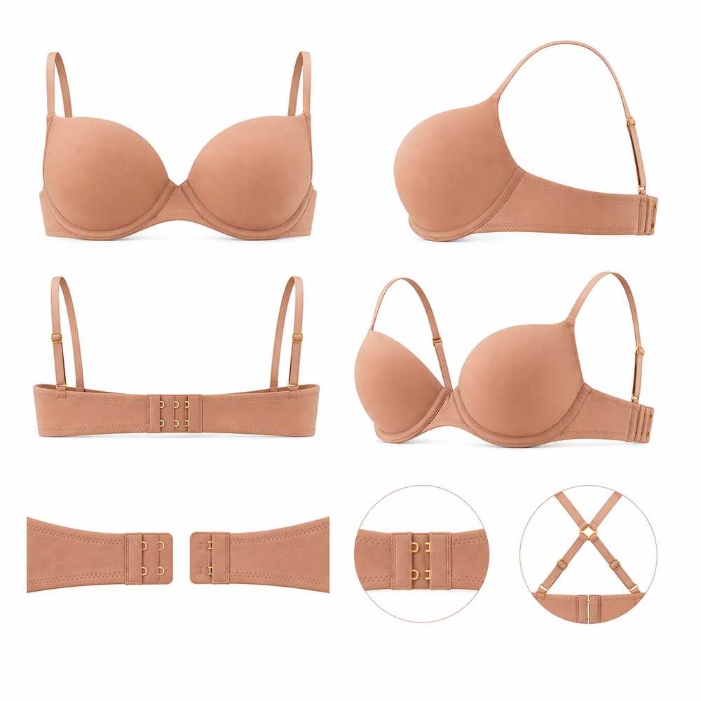 ☁️ FOS-B23- Lightweight Microfiber Spacer Bra in pink | huit-lingerie