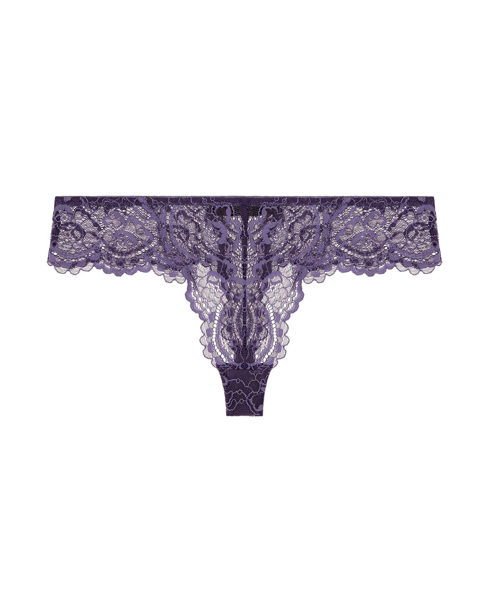 Samantha Chang All Lace Thong in purple