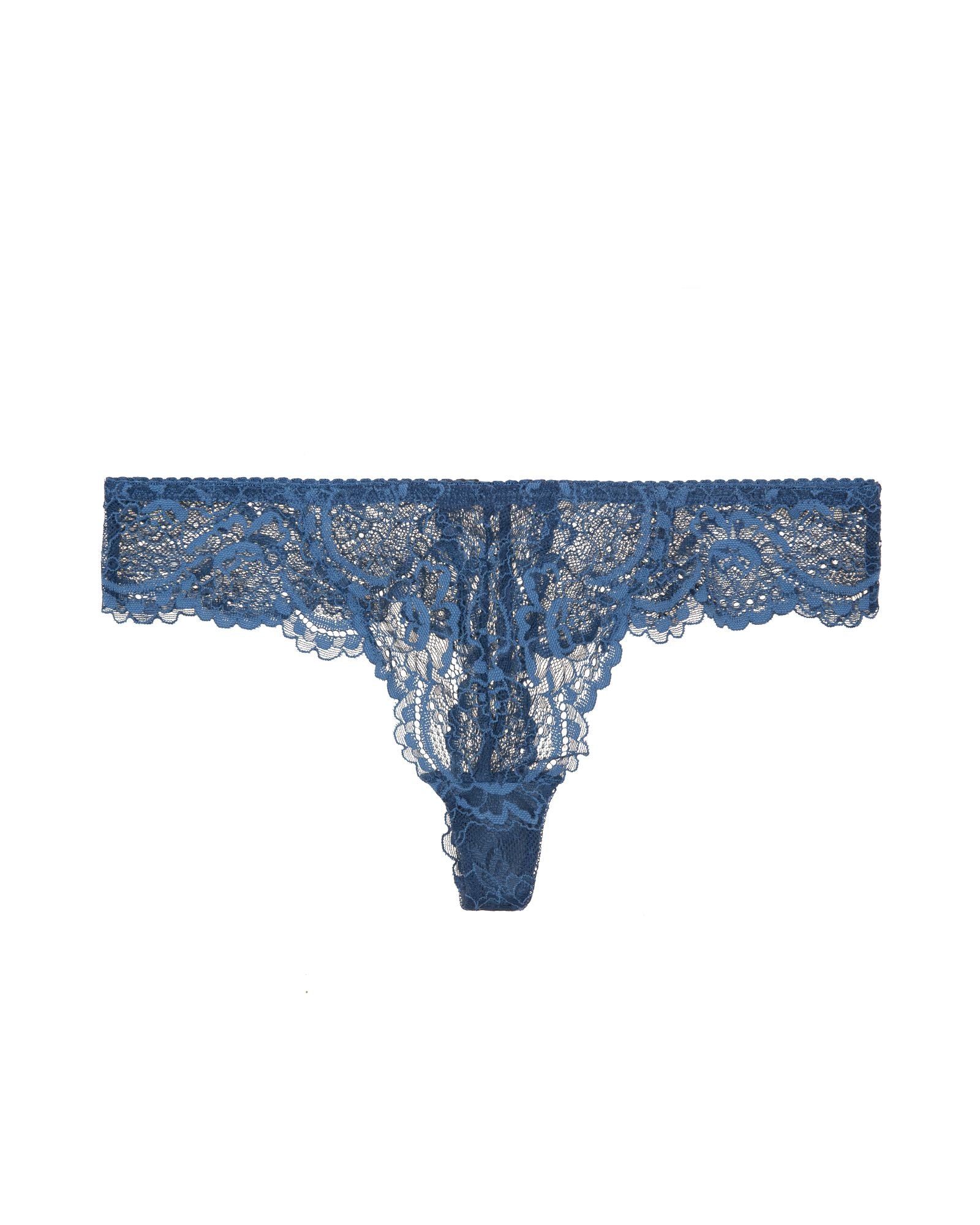 Samantha Chang All Lace Thong in blue