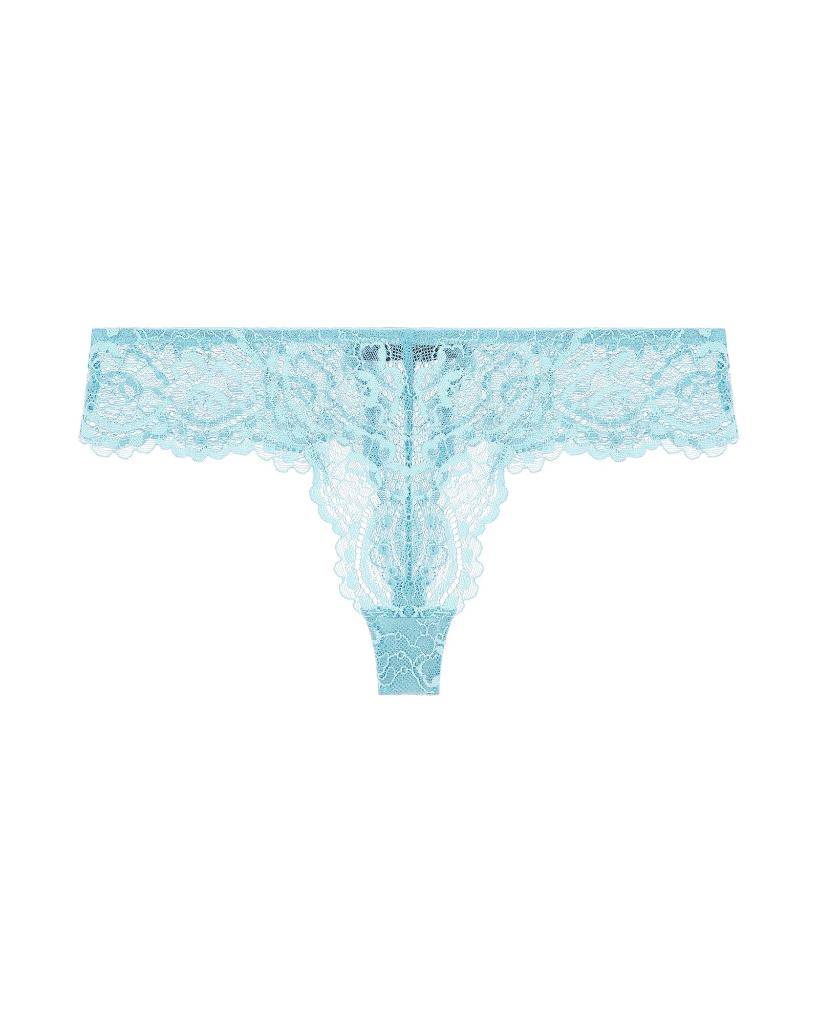 Samantha Chang All Lace Thong in blue