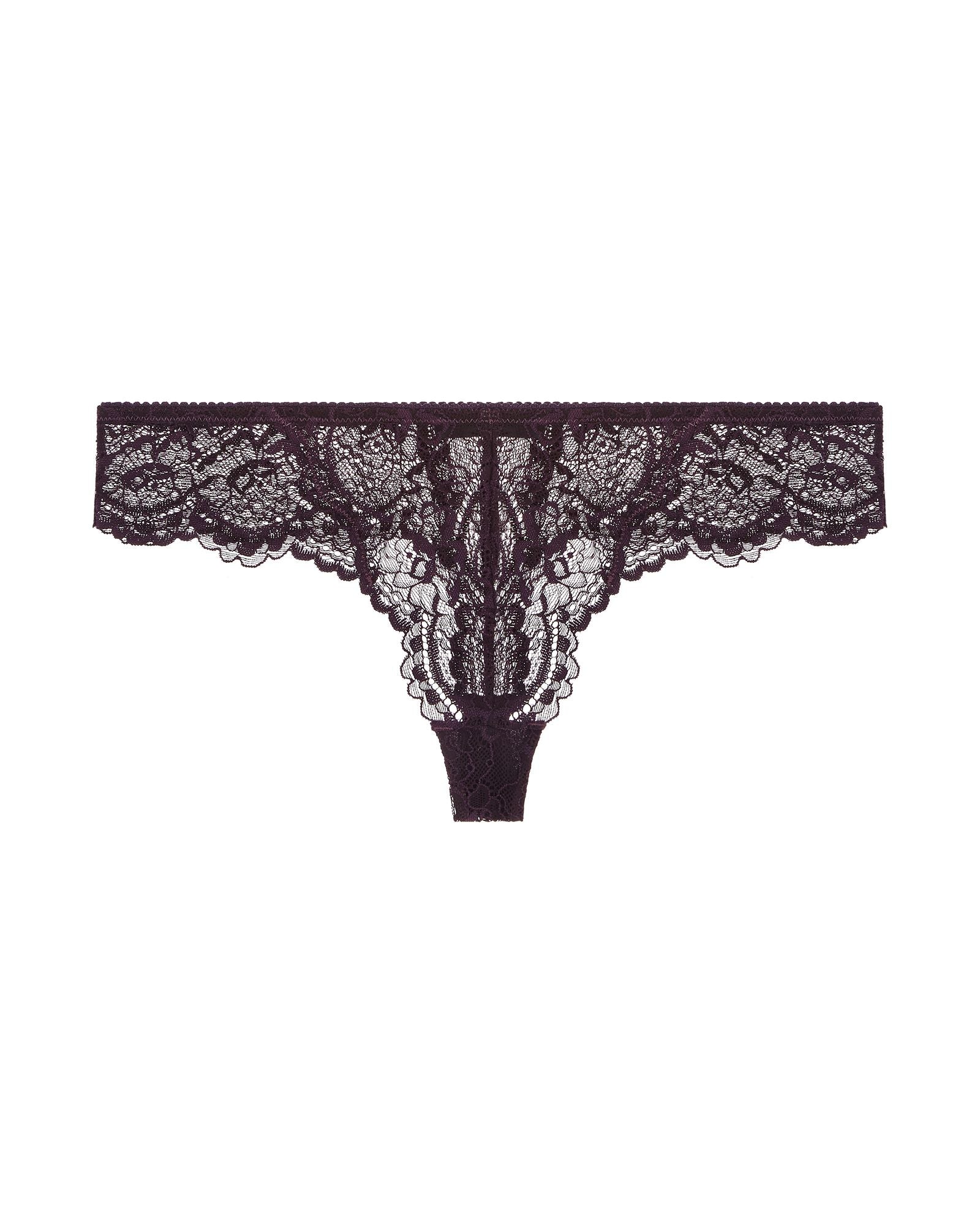 Samantha Chang All Lace Thong in purple