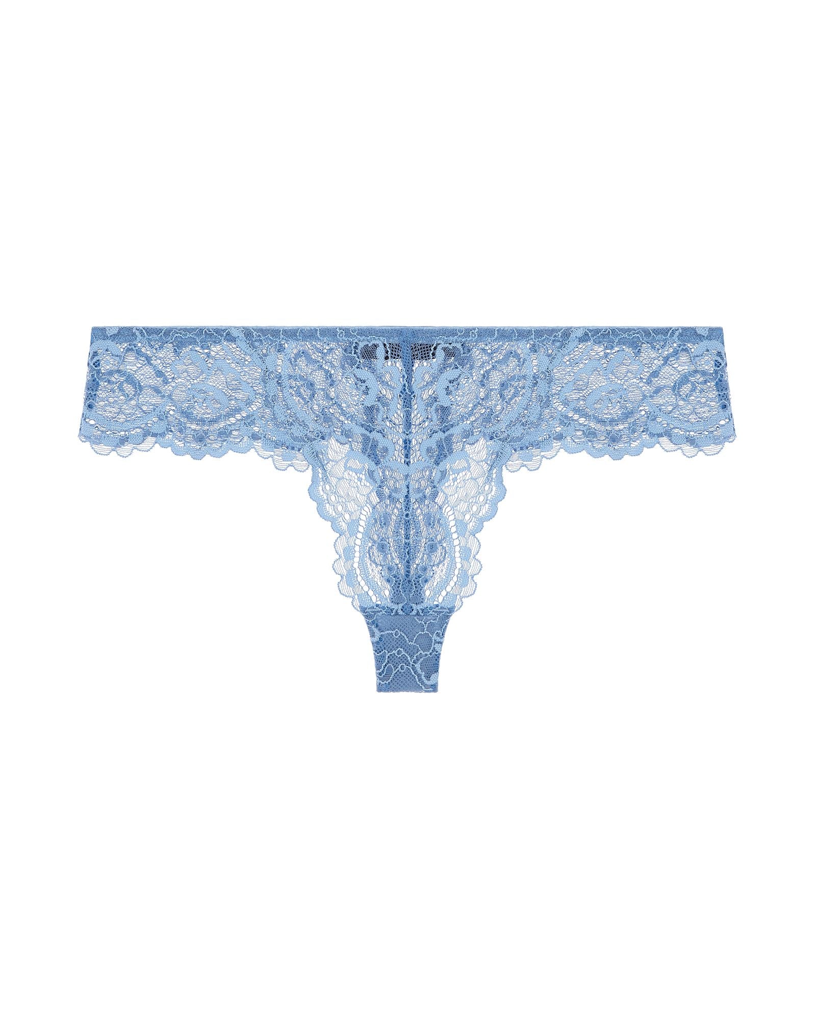 Samantha Chang All Lace Thong in blue