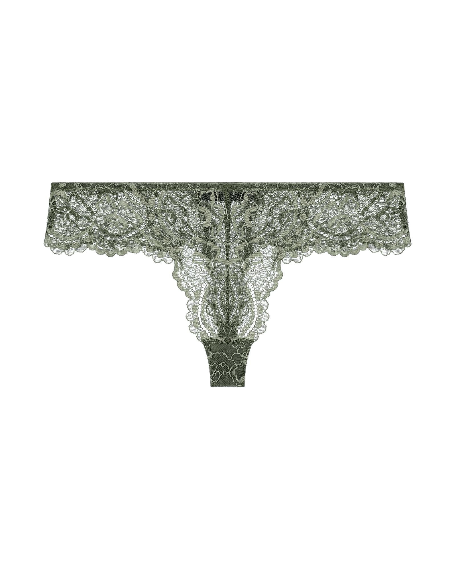 Samantha Chang All Lace Thong in green