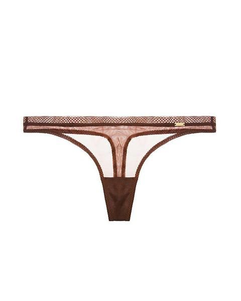Gossard Glossies Thong in brown