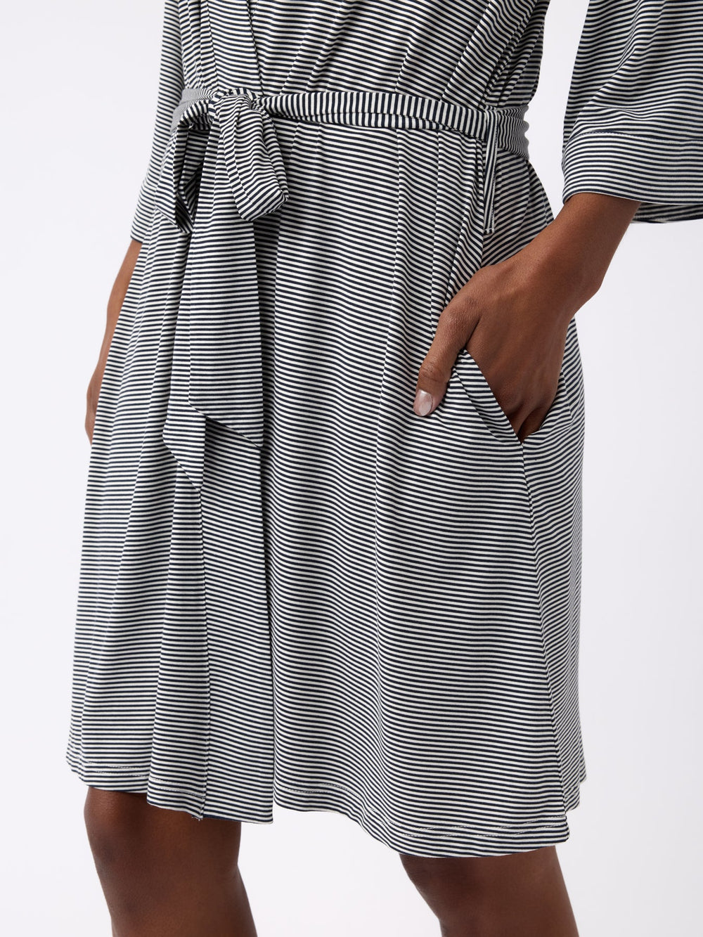 Women's Bamboo Stretch-Knit Kimono Robe in gray | Cozy Earth
