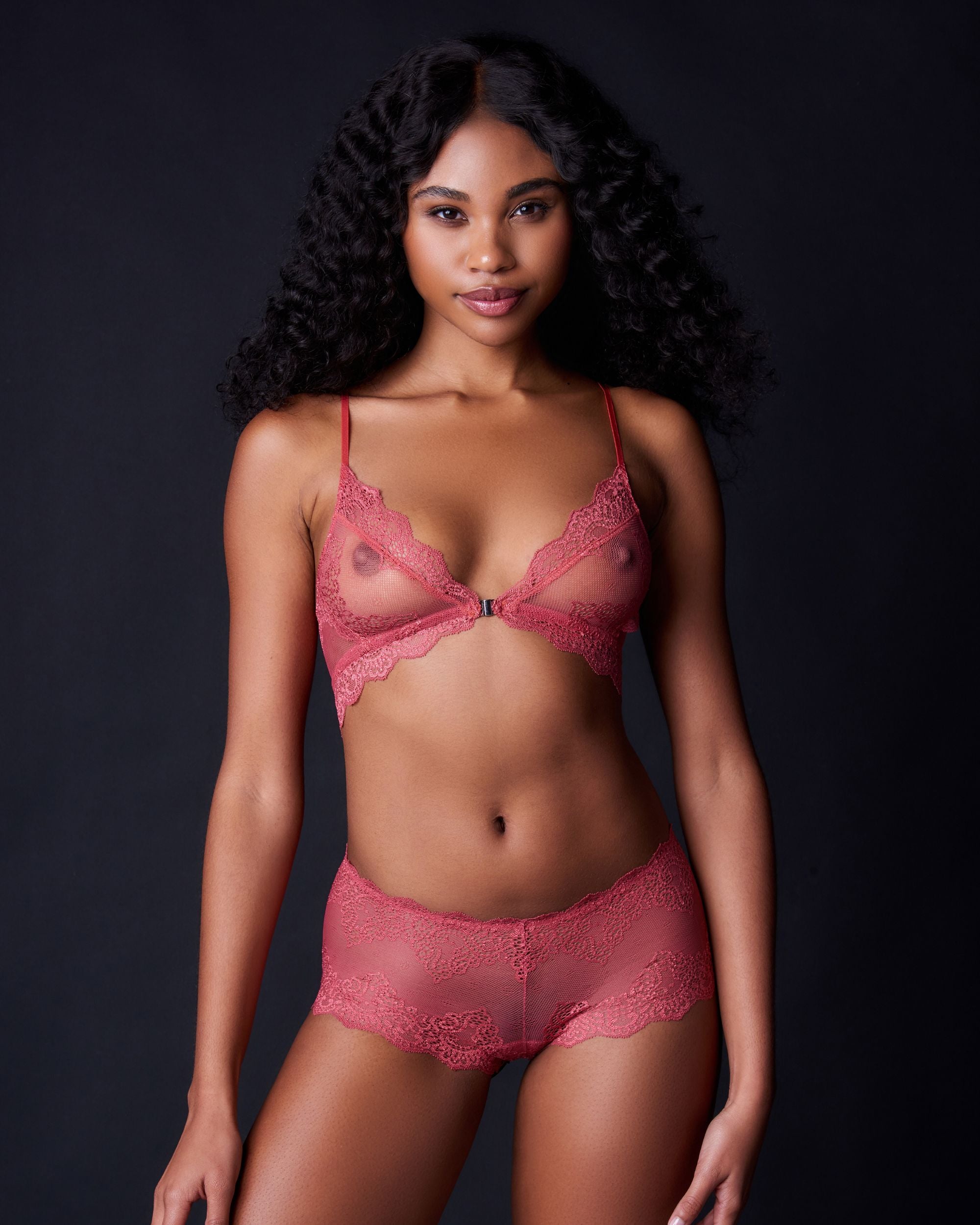 Only Hearts So Fine with Lace Bralette in pink