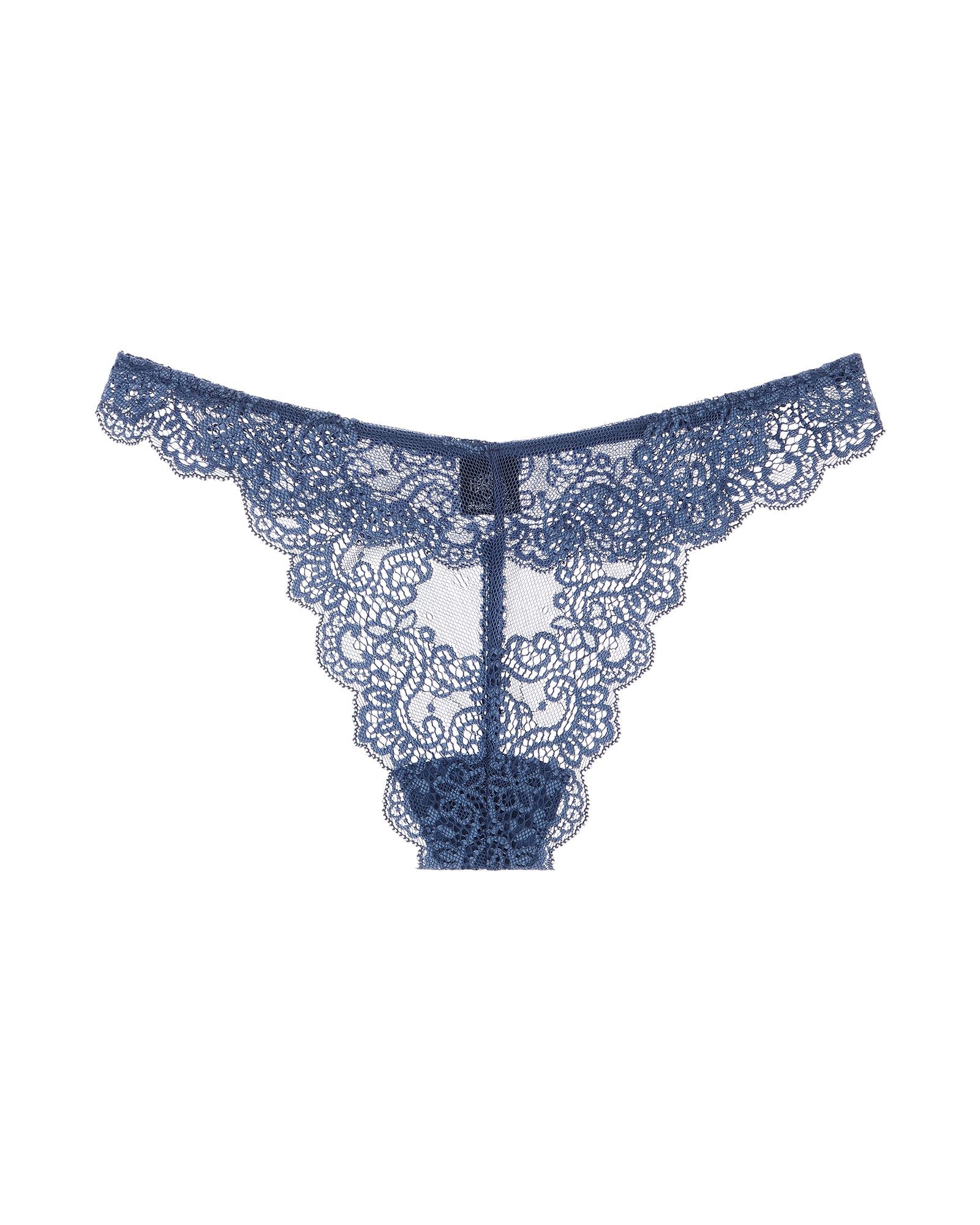Only Hearts So Fine with Lace Thong in blue