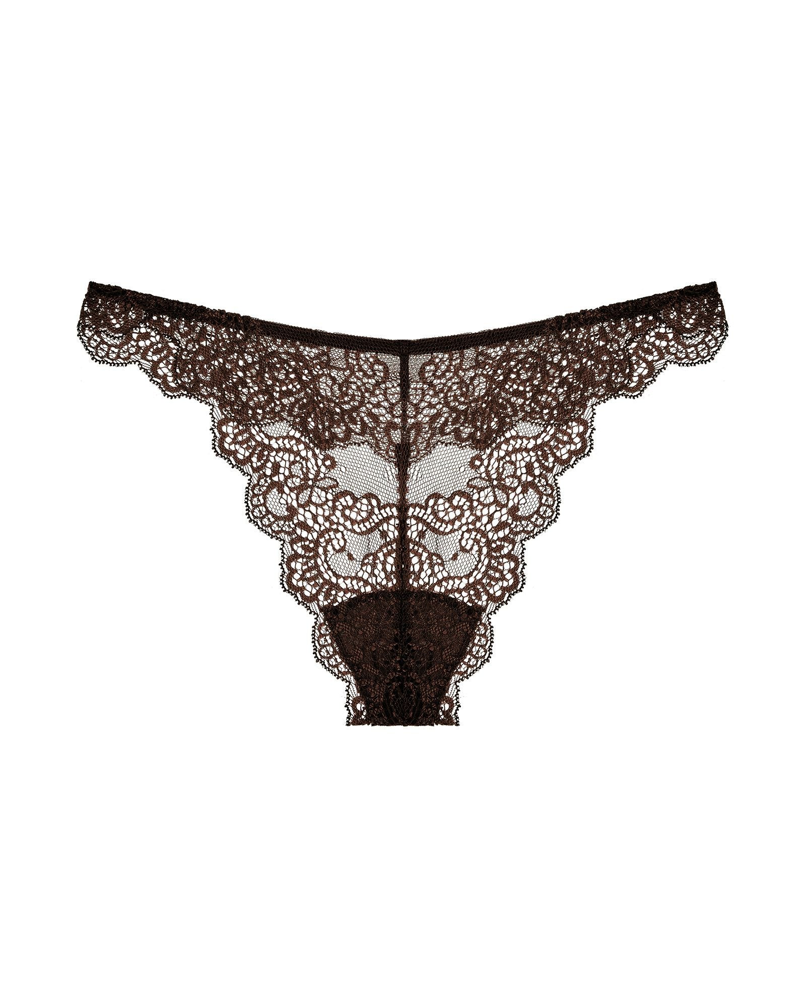 Only Hearts So Fine with Lace Thong in brown
