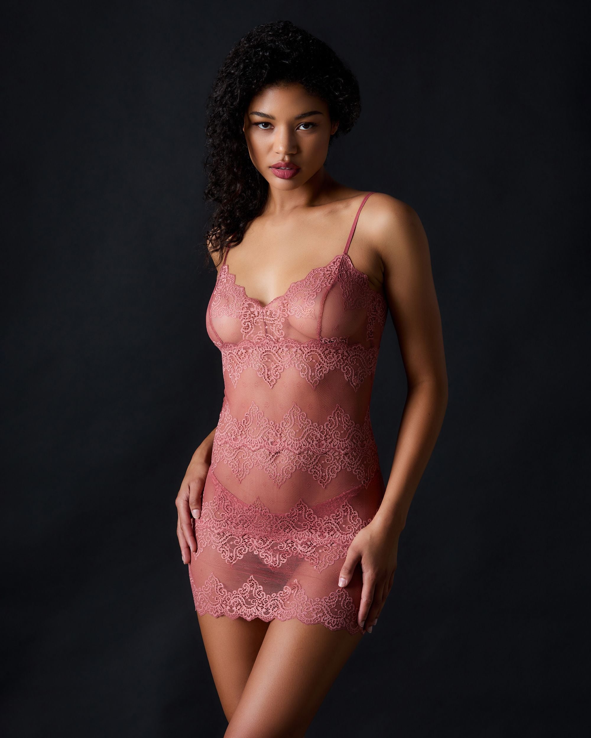 Only Hearts So Fine with Lace Thong in pink