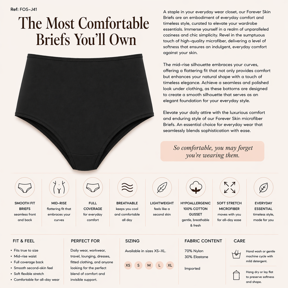 ☁️ FOS-J41 Lightweight Microfiber Brief in pink | huit-lingerie