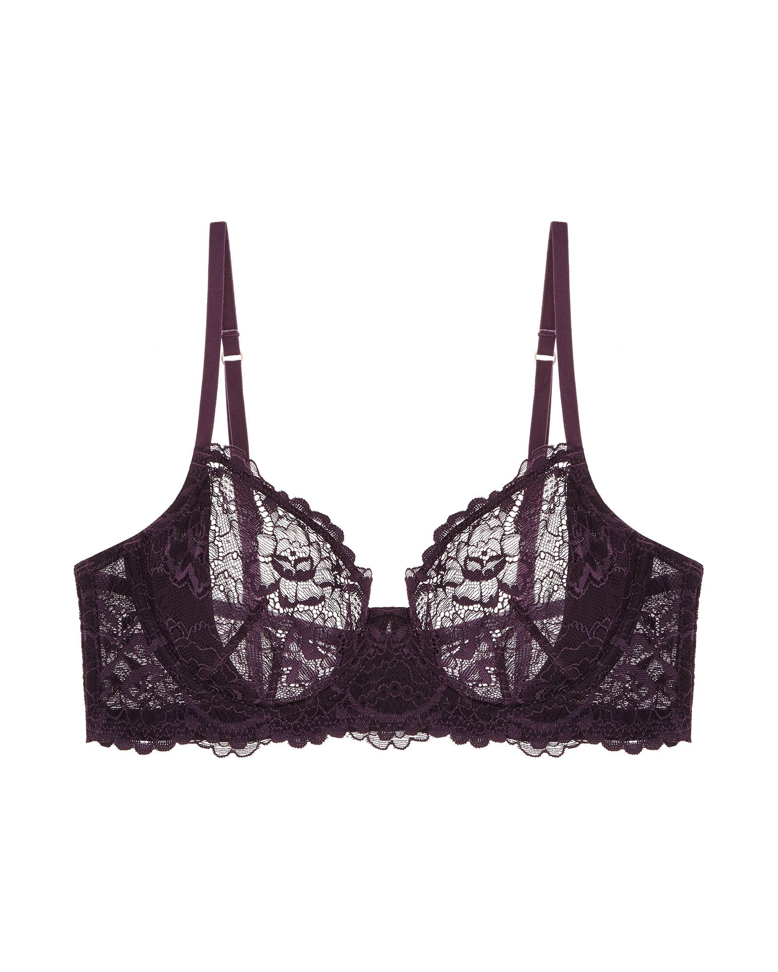 Samantha Chang All Lace Underwire Bra in purple
