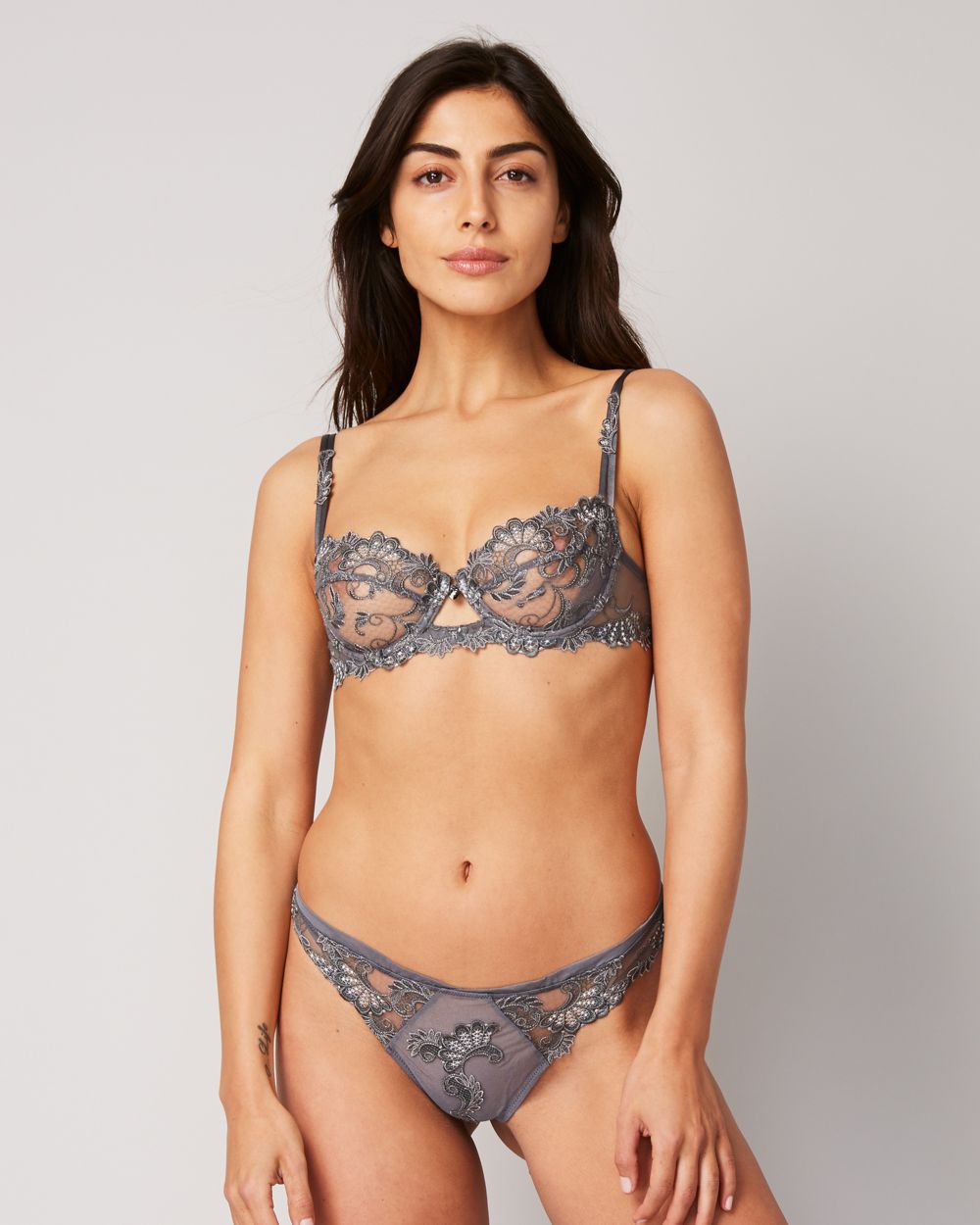 Lise Charmel Dressing Floral Demi Cup Bra in gray