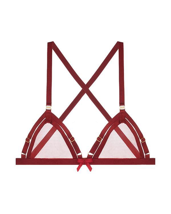 Bordelle Cabaret Soft Triangle Bra in red