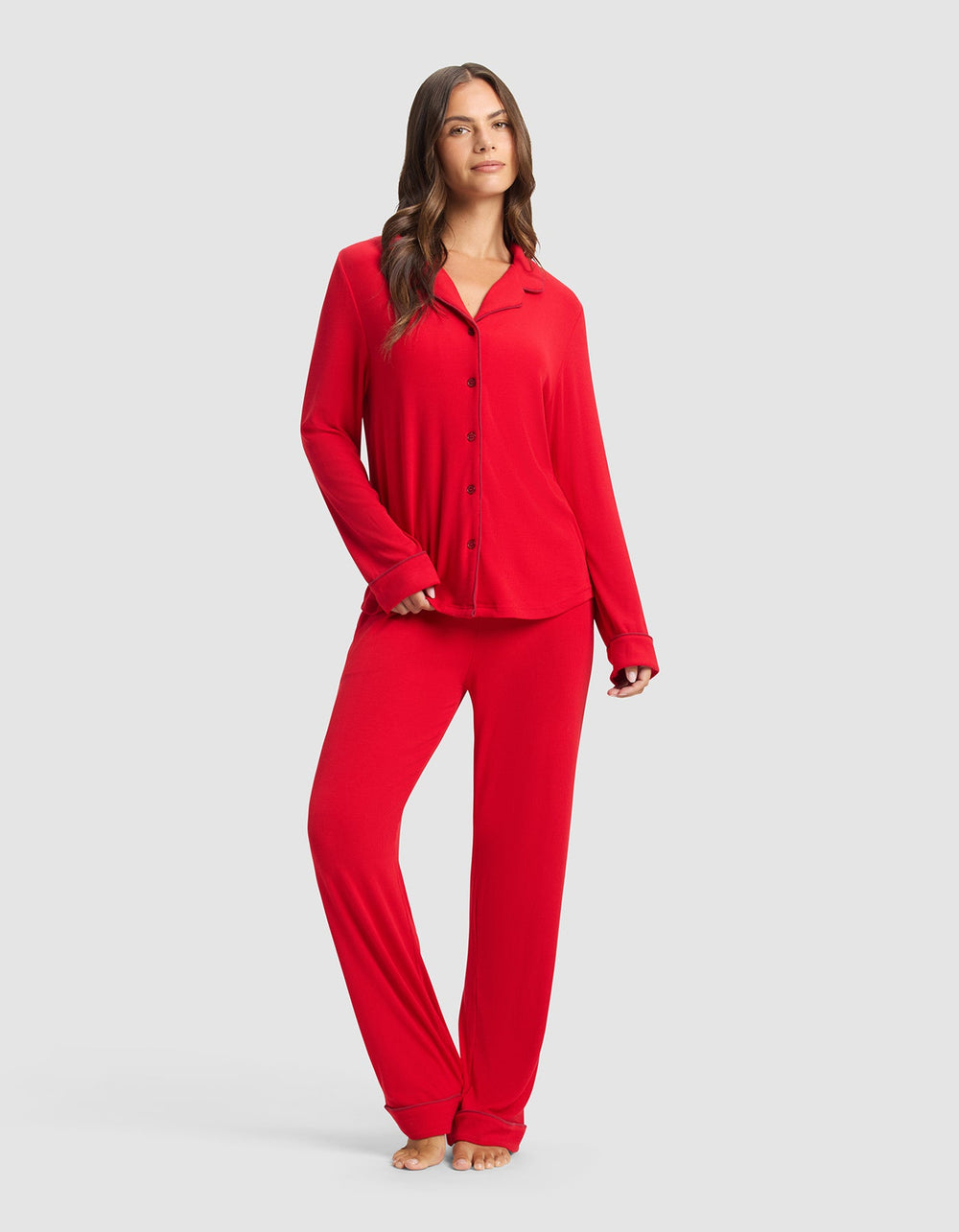 Women's Bamboo Rib-Knit Classic Pajama Pant in blue | Cozy Earth