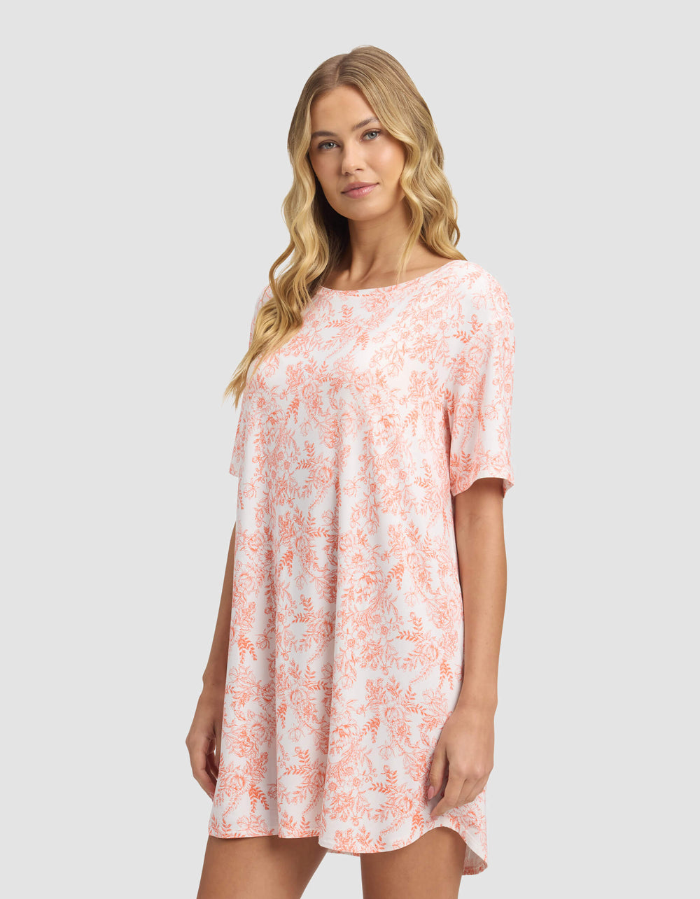 Women's Bamboo Stretch-Knit Sleep Dress in blue | Cozy Earth