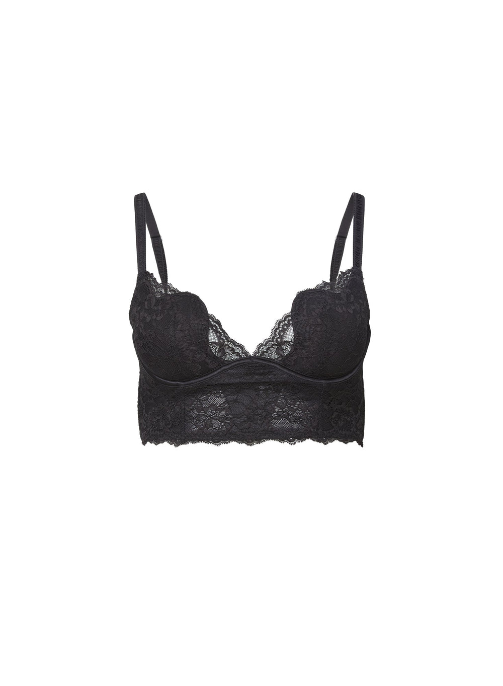 Fleur du Mal Bianca Lace Seduce U-Plunge Longline in black