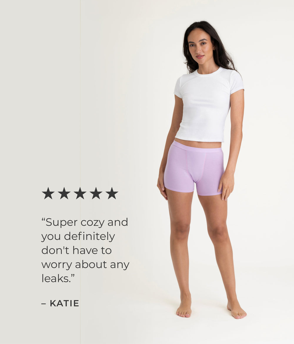 Leakproof Cotton Sleep Short in beige | Saalt