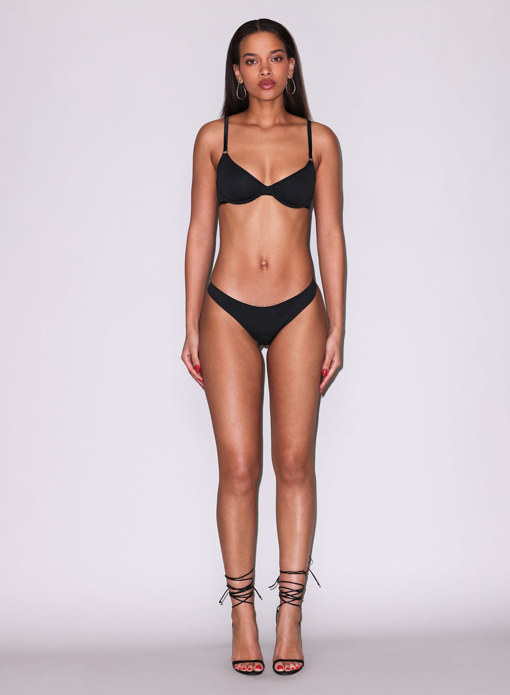 Fleur du Mal Le Stretch Micro Thong in black