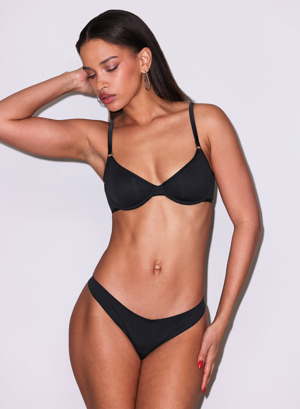 Fleur du Mal Le Stretch Micro Demi Bra in black
