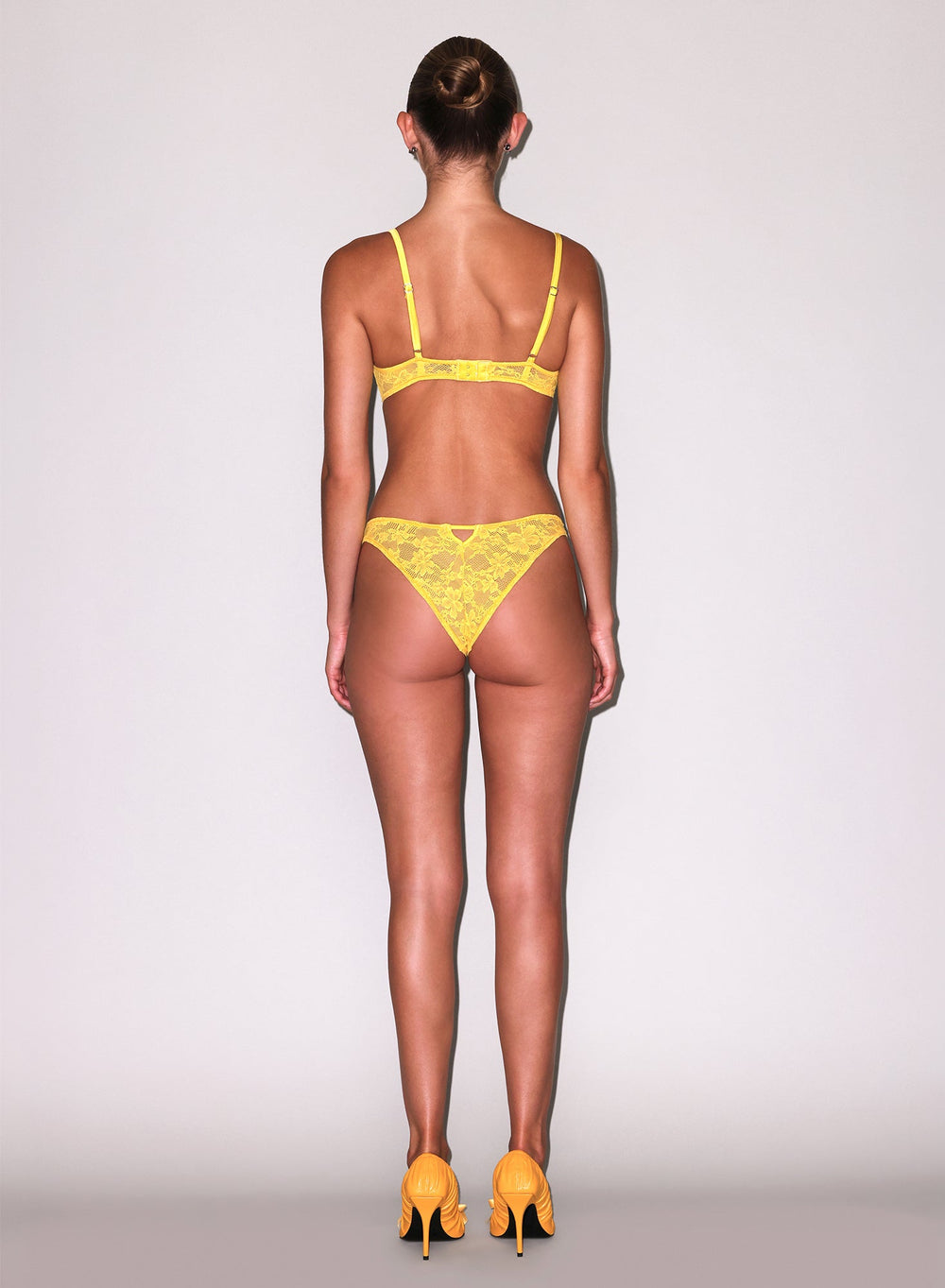 Fleur du Mal Le Stretch Lace Demi Bra in yellow