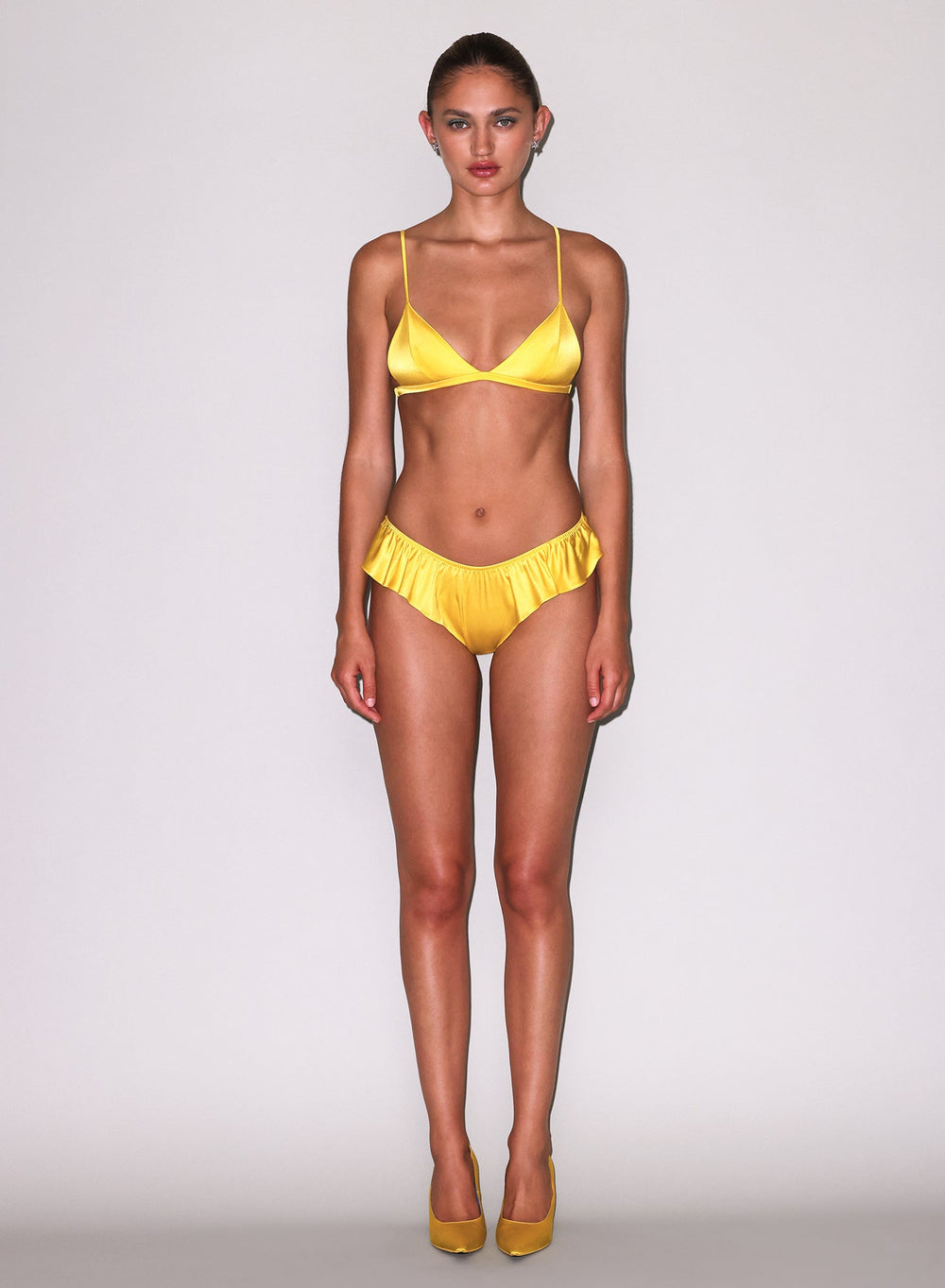 Fleur du Mal Luxe Triangle Bra in yellow