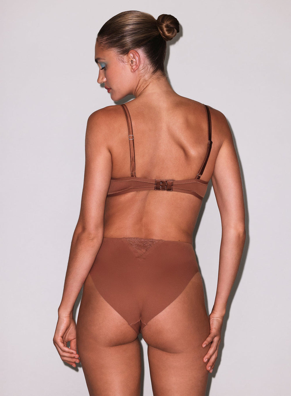 Fleur du Mal Le Stretch Micro Demi Bra in brown