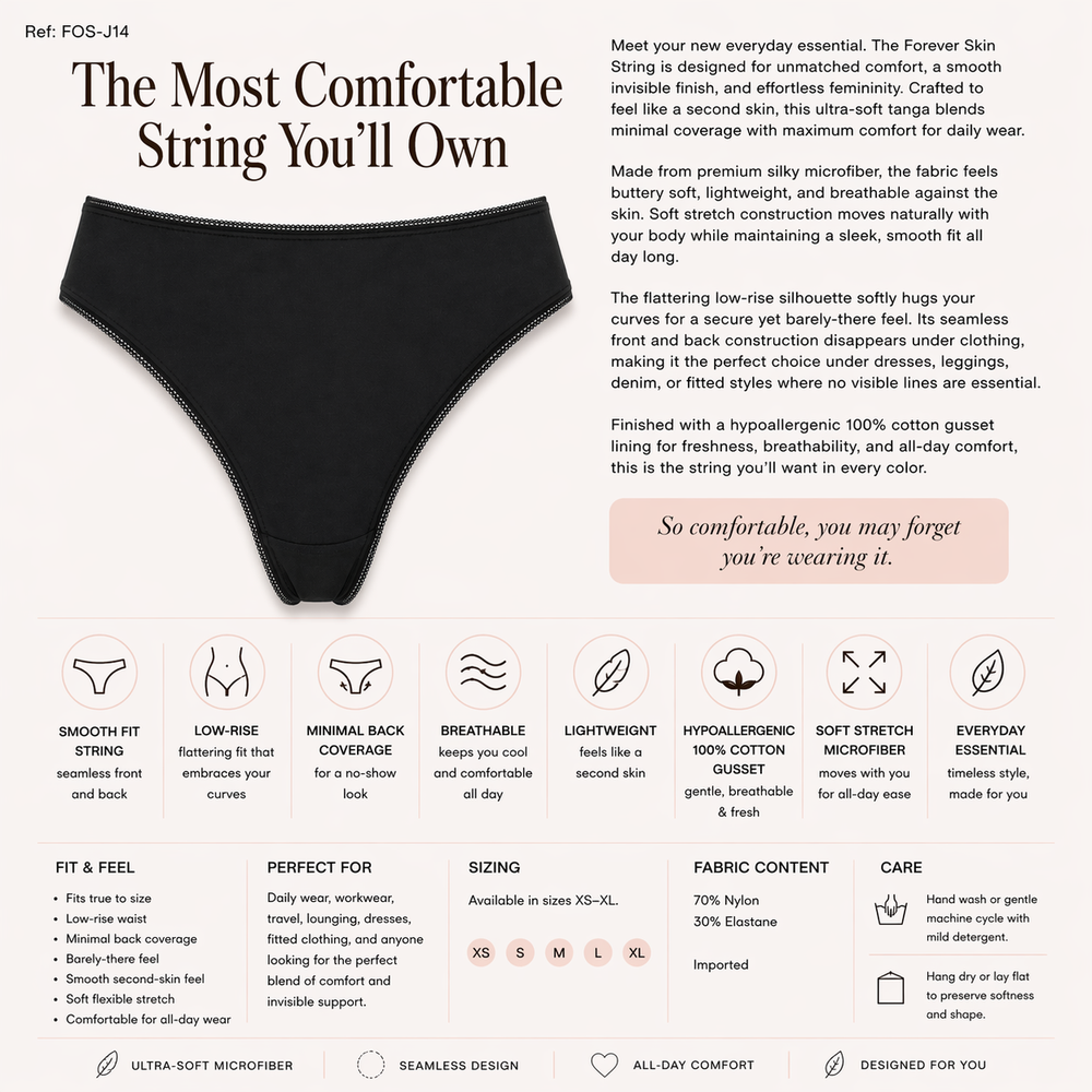 ☁️ FOS-J14 Lightweight Microfiber Thong in pink | huit-lingerie